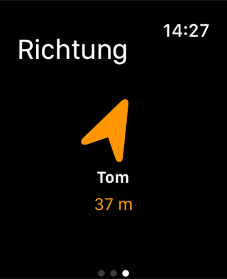 Richtung & Entfernung zum Crew-Mitglied.